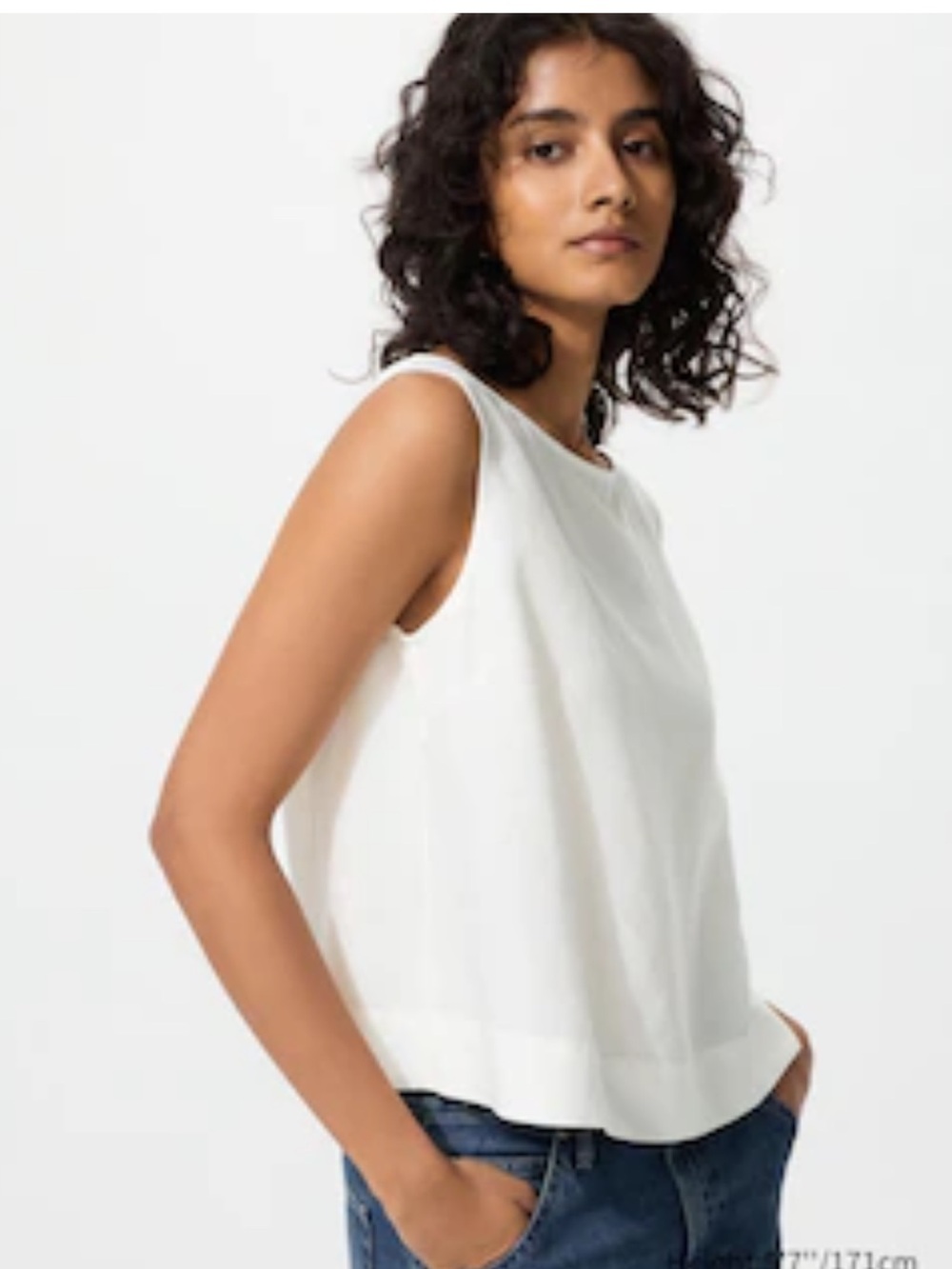 Club Monaco Cream Sleeveless Round-Neck Tank